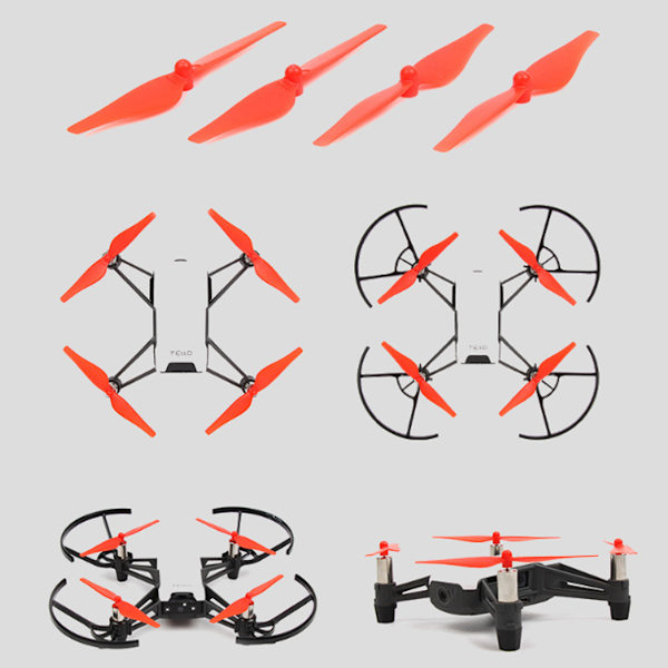 4-färgade propellrar Färgade rekvisita Blad för Tello EDU Drone (Röd/Vit/Svart/Gul)