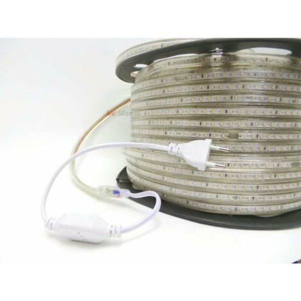 220V LED-stripe 5050 25M IP65 60LED/m - Hvit - 6000K