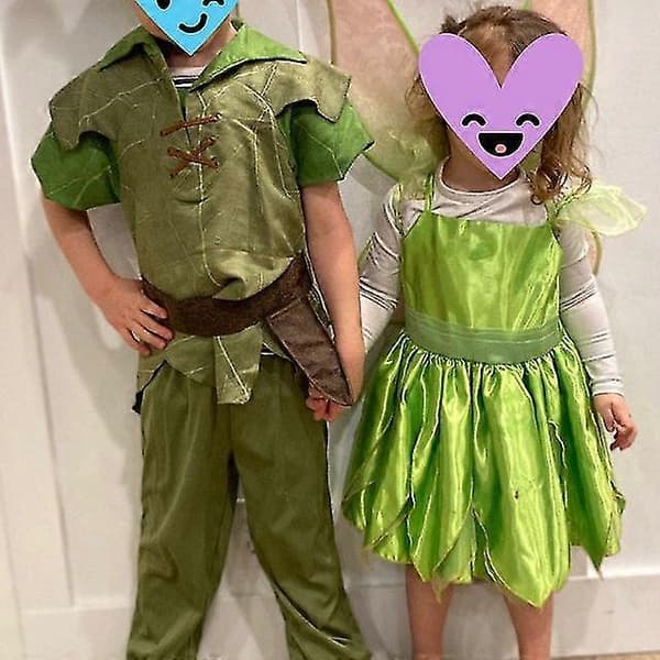 Ins julgrön älva barn Aisha underbar fe Tingeling prinsessklänning Tingeling 3PC 100cm