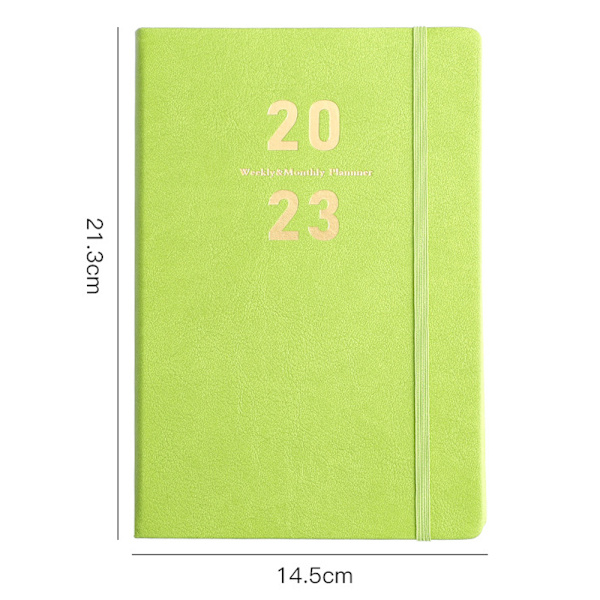 Planlægger 2023, 2023 Agenda bog Hard face notebook med pen,