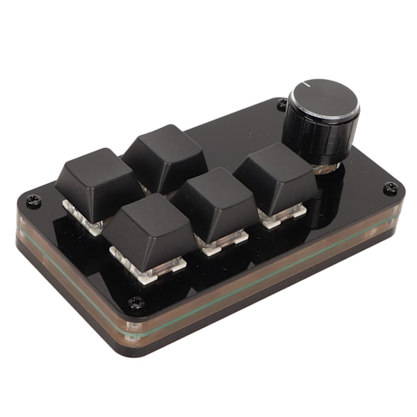 Programmerbar tastatur 5 taster 1 knap blå switch mekanisk hot swappable kablet USB mini tastatur til medie spil kontor