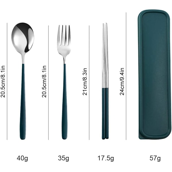 Huture Rustfrit Stålbestik Sæt Genanvendelig Ske Chopsticks