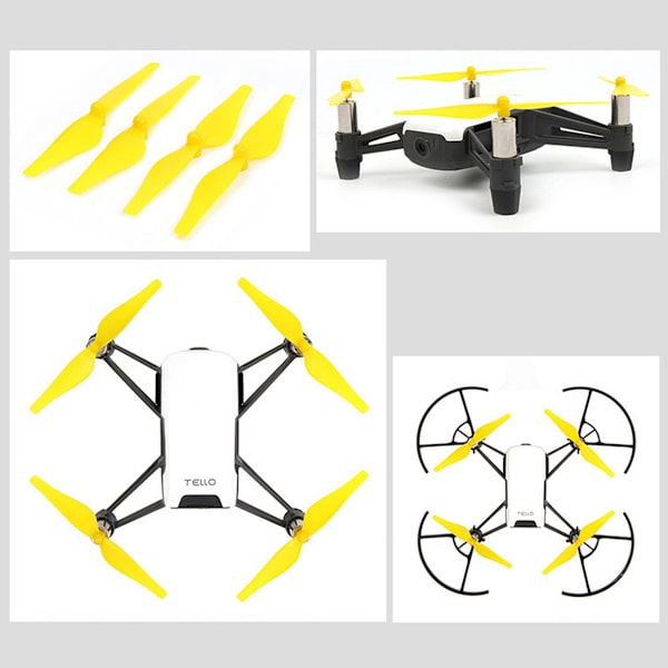 4-färgade propellrar Färgade rekvisita Blad för Tello EDU Drone (Röd/Vit/Svart/Gul)
