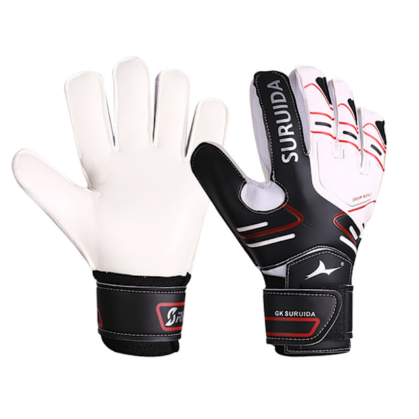 Goalkeeper Gloves for Children, Teenagers & Adults, Non-Slip with Strong Protection for Fingers, Black