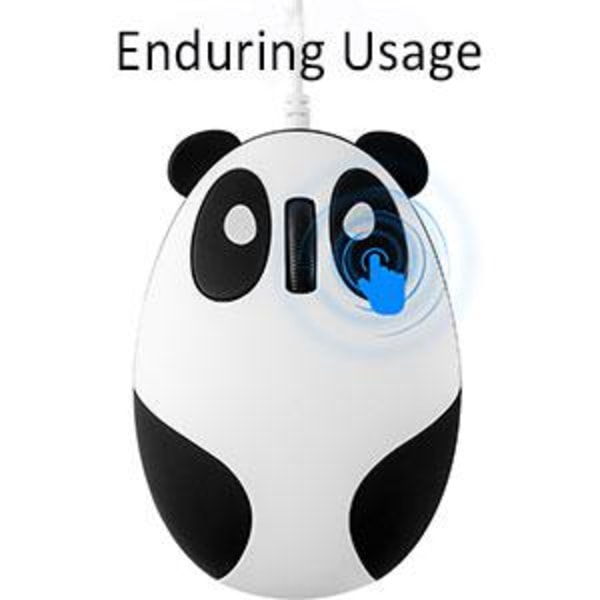 Panda-muotoinen langallinen hiiri Super Cute Animal Series Cartoon Mini Portable Travel Novelty Small Wired Mouse