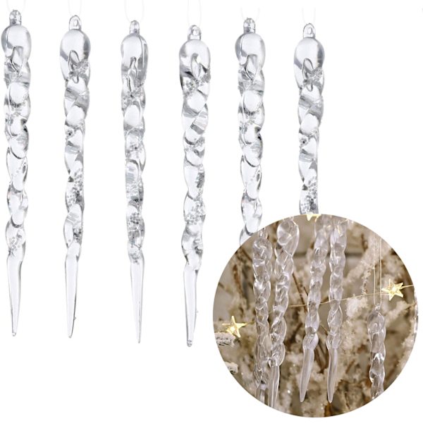 DAHI Christbaumschmuck eiszapfen Anhänger 25 Stück - Acryl