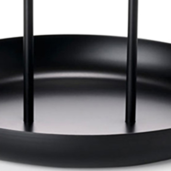 Serveringsbrett Metall Rund Bærbar Bordplate Oppbevaringsbrett Enkel Moderne Stil med Håndtak Svart