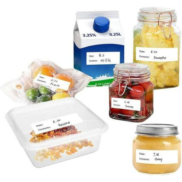 Självhäftande etiketter, 125 st självhäftande köksetiketter, frys
