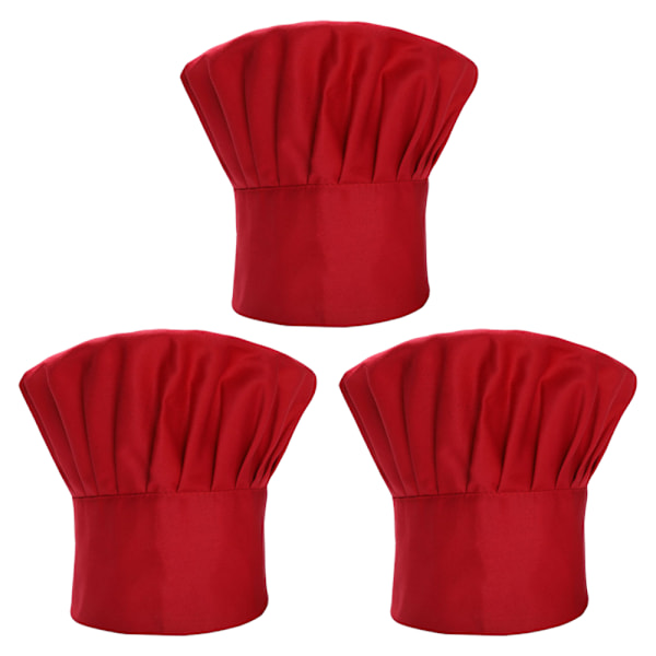 Set med 3-pack vuxenkockmössa vuxen justerbar elastisk bagare