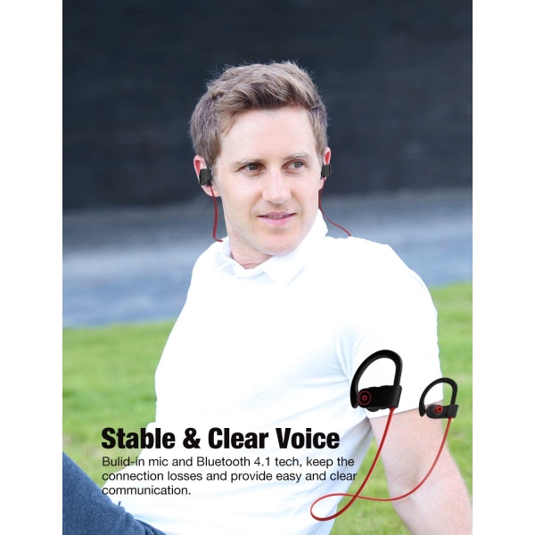 Brusreduserende Bluetooth-headset, nakkebånd, svart