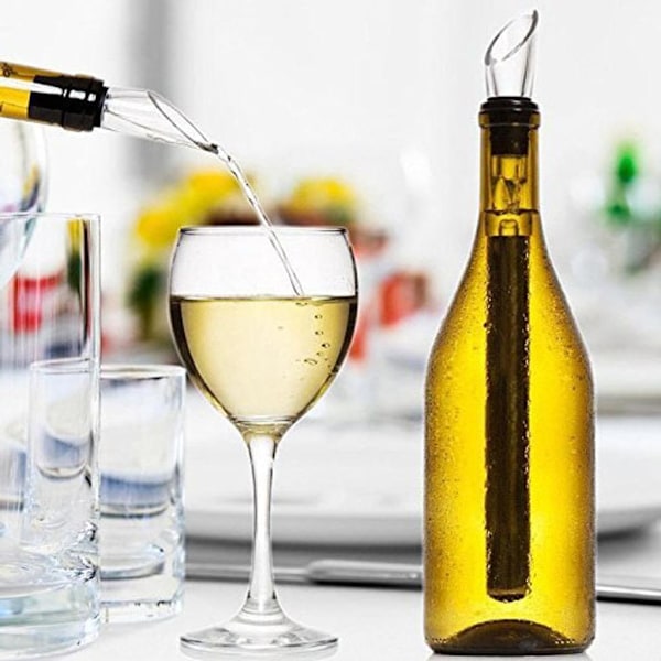 Vinkølestav med belufter i rustfrit stål - Premium vinkøler - Dekanter - Vingydelse i sommelier-kvalitet