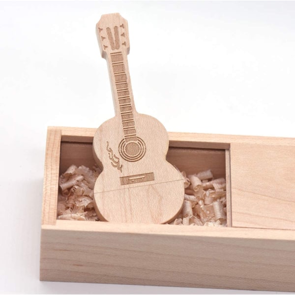 Maple Wood Guitar USB Flash Drive Memory Stick Wooden Thumb