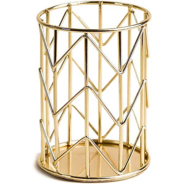 Blyantskop, Metaltråd, Guld - 897U06-24, 4,13\" H, 3,11\" D