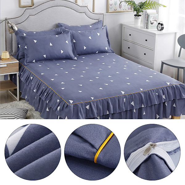 Sängkappa av hög kvalitet, mångsidig design med spets för 1,8 m säng, material som andas och är skrynkelfritt, bekväm värme året runt