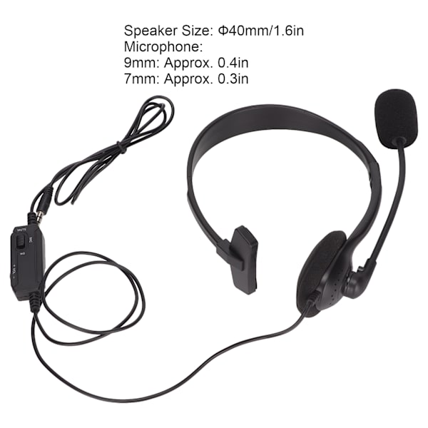 S480 Telefon Headset 3,5 mm Stik Støjreduktion Justerbar Enkelt Øre Kundeservice Headset til Computere Sort