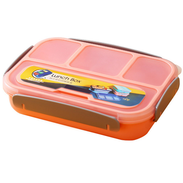 Bentolåda för vuxna, barn Bento Lunchlåda med 4 fack och sked 1000 ML läcksäker matförvaringslåda för skolan