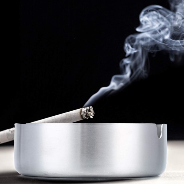 3-pack cigarr askfat, bordsskiva, rund, rostfritt stål