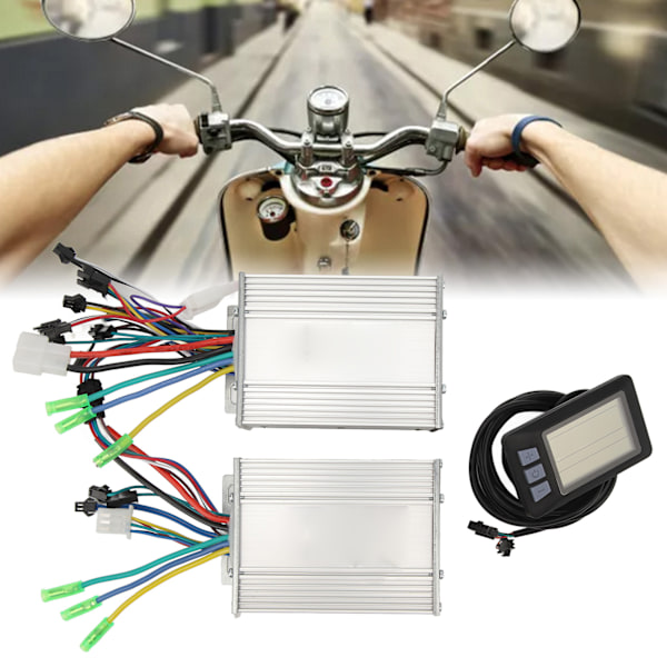 Elcykelkonverteringskit med multifunktionell display, lämplig för 2 mm styren, motorhölje i aluminiumlegering säkerställer hållbar prestanda