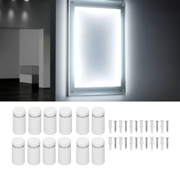 12 kpl Ruostumattomasta Teräksestä Valmistettuja Eristysruuveja 16x30mm Mainosakryylilasin Eristysnaula Supermarketille