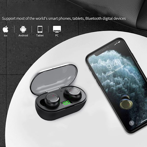 Trådløse Bluetooth-ørepropper, Bluetooth 5.3 in-ear-hodetelefoner,