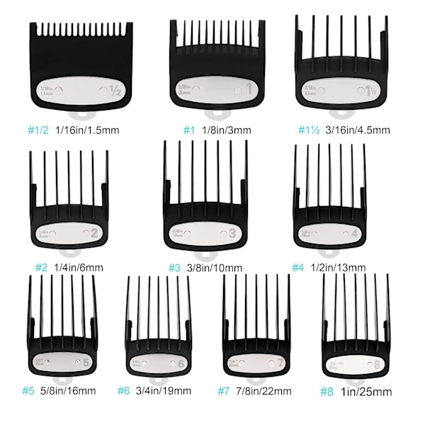 Clipper Guards Skæreguider til Wahl Clipper med Metal