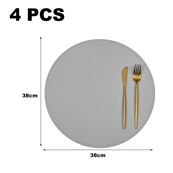 Nahkaiset paikka-alustat 3 kpl PVC pyöreät eristävät alustat Ravintola hotelli paikka-alustat värilliset aluslautaset