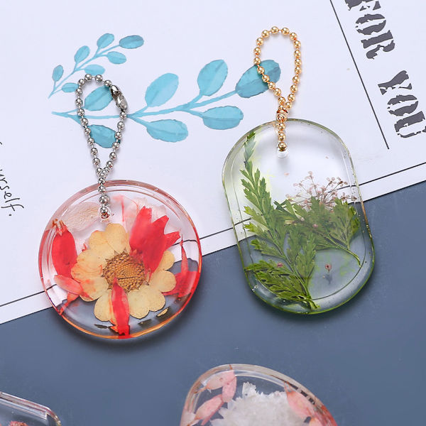 Pack Shiny Shape Tag Resin Mold Handmade Keychain Silicone Mold