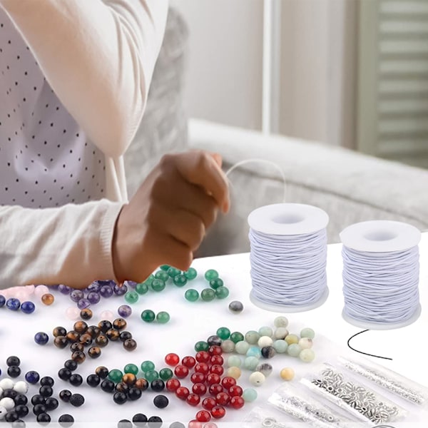 En rulle kerneelastisk tråd - 0,8 mm i flere farver til at bære en armbånd DIY