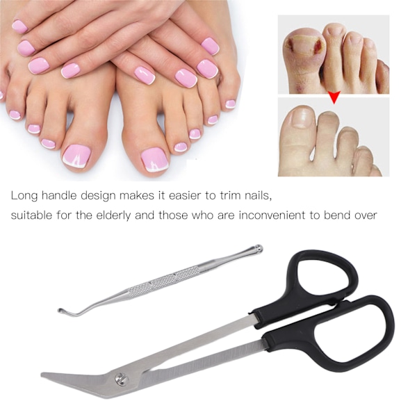 Tåneglsaks med langt håndtak, ergonomisk design, unike tåneglsklippere med neglplukker for voksne og eldre