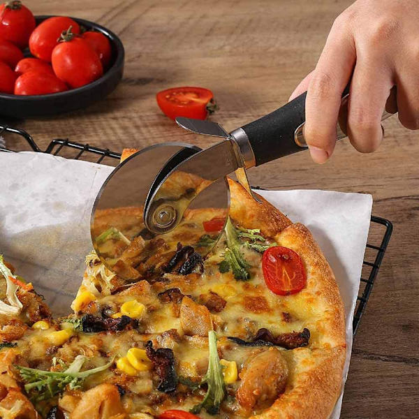 Pizzaskärare, livsmedelssäker pizzaskärare i rostfritt stål,