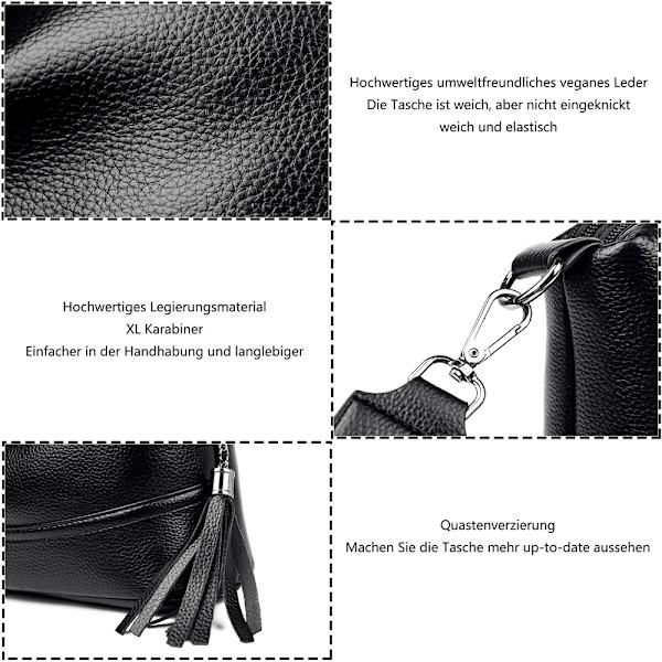 Axelväska dam liten handväska flera fickor crossbody väska grå med 3 utbytbara axelremmar