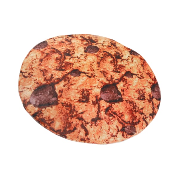 Filt i flanellmaterial med chokladchips-cookie-design, multifunktionell filt, halkfri gummiundersida, bärbar filt för fester, camping och festivaler, unik