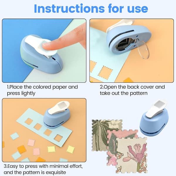 Stamp Punch 0.8 x 0.7 inch Rectangular Stamp Punch Portable Stamp Hole Punch Tool Precise Paper Punch for DIY Crafts