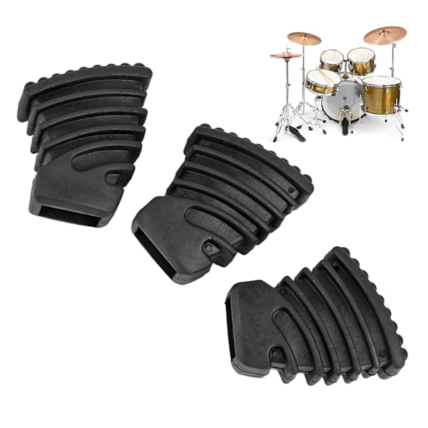 3Pcs Drum Rubber Feet Bass Snare Hardware Seats Cymbal Stand Bracket Rack Pads Legs Replacement Percussion Parts Black WC11