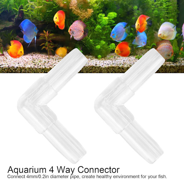 30 stk. 4MM Akvarium Fisktank Luftledning Splitter L Form 3 Vejs 4 Vejs Adapter Konnektor Krystal L Form