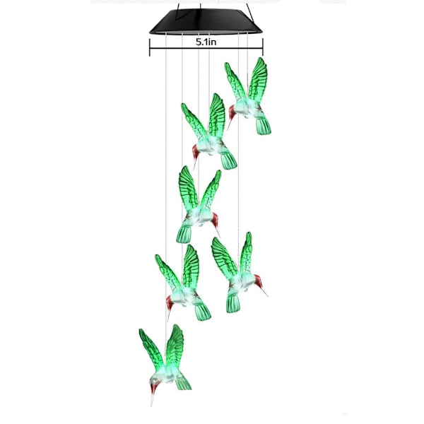 Kolibrin/Perhosen väriä vaihtava LED-aurinkokello