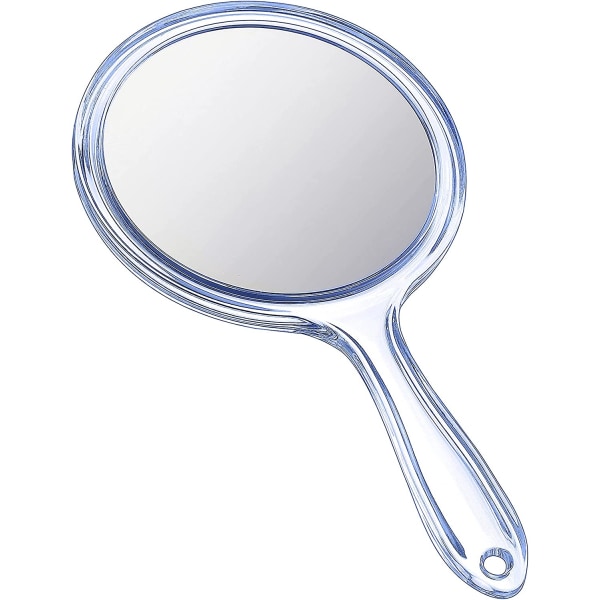 Spegel med handtag Transparent handspegel rundad form
