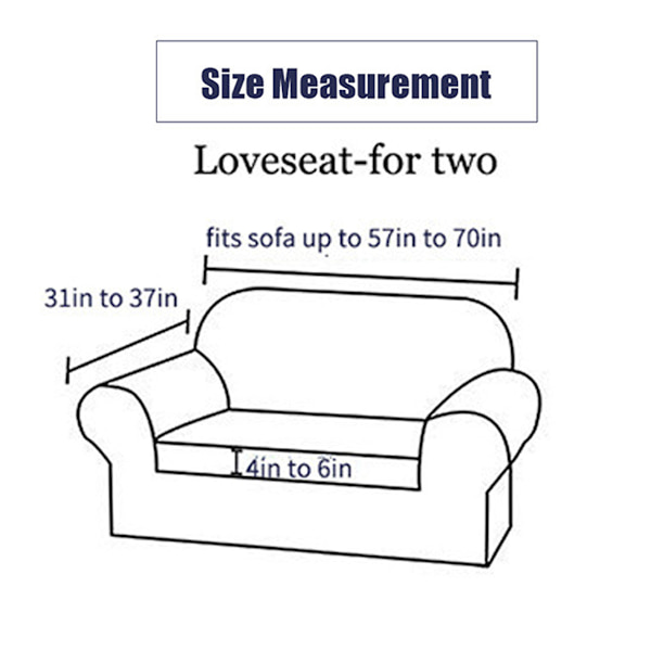 Sofföverdrag, 2-sits sofföverdrag med armstöd, elastiskt sofföverdrag, sofföverdrag för vardagsrum sovrum