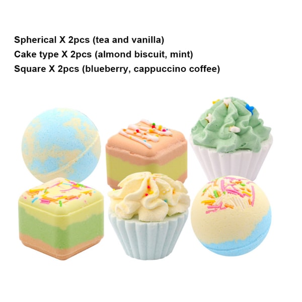 Bath Bombs Gaveesett, Hudfuktighet, for Boble- og Spabad. Bir