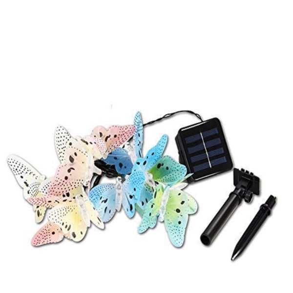 Butterfly Solar String Lights Outdoor, 12/20 lysdioder för trädgård, Ya
