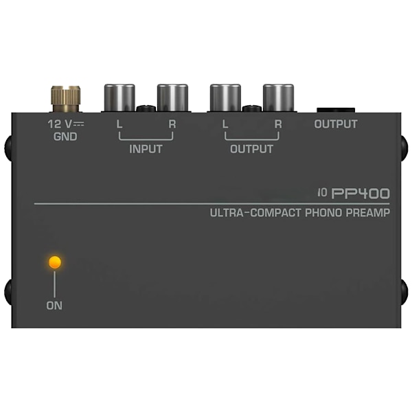 Phono Pladespiller Forforstærker - Mini Elektronisk Audio Stereo Fonograf Forforstærker med RCA-indgang, RCA-udgang og lav støjdrift drevet af 12 Volt DC
