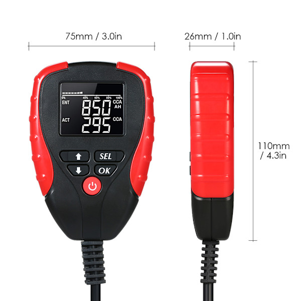 AE310 Auton akun kuormitustestaaja Digitaalinen 12V LCD-näyttö Ajoneuvon analysointi Diagnoosi työkalu