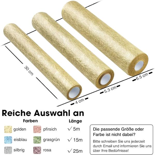 Bordslöpare, återanvändbart dekorativt tyg av polyesterfibrer, säker bordslöpare i många färger för dekoration, 30cm x 25m, guldbröllopsbord