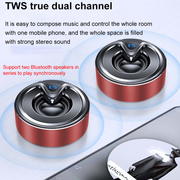Bluetooth trådløs med dyp bass og stereolyd