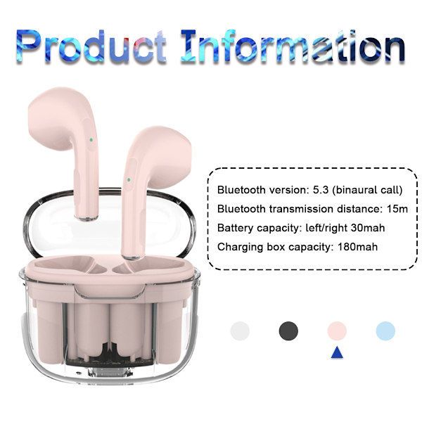 Langattomat nappikuulokkeet Bluetooth 5.3, Langattomat kuulokkeet, Stereo-kuulokkeet