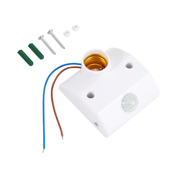 Hem E27 Infraröd Rörelse PIR-Sensor Automatisk LED-Lampa Lampfäste Väggswitch Alarm