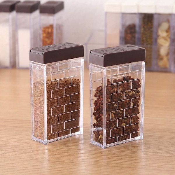 ProLeo 6-pack salt- och pepparkvarn kryddbox plast