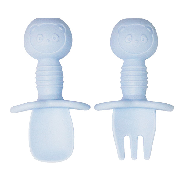 Silikone Baby Gaffel og Ske Sæt, Baby Led Weaning Redskaber,