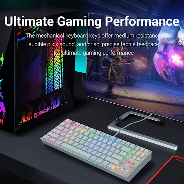 Redragon K552 Mekanisk Gamingtangentbord 60% Kompakt 87 Tangenter
