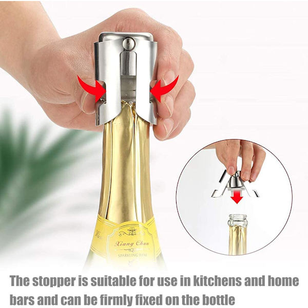 Bouchons à Champagne, 4 Pcs Bouchons Acier Inoxydable pour